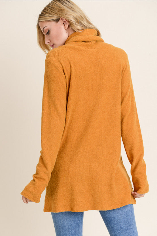 Mustard Yellow Cowl Neck Top